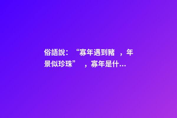 俗語說：“寡年遇到豬，年景似珍珠”，寡年是什么？是好是壞？